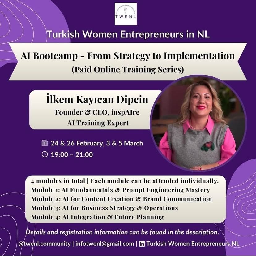 TWENL AI Bootcamp — "Kadın Girişimciler için AI Bootcamp: Stratejiden Uygulamaya"